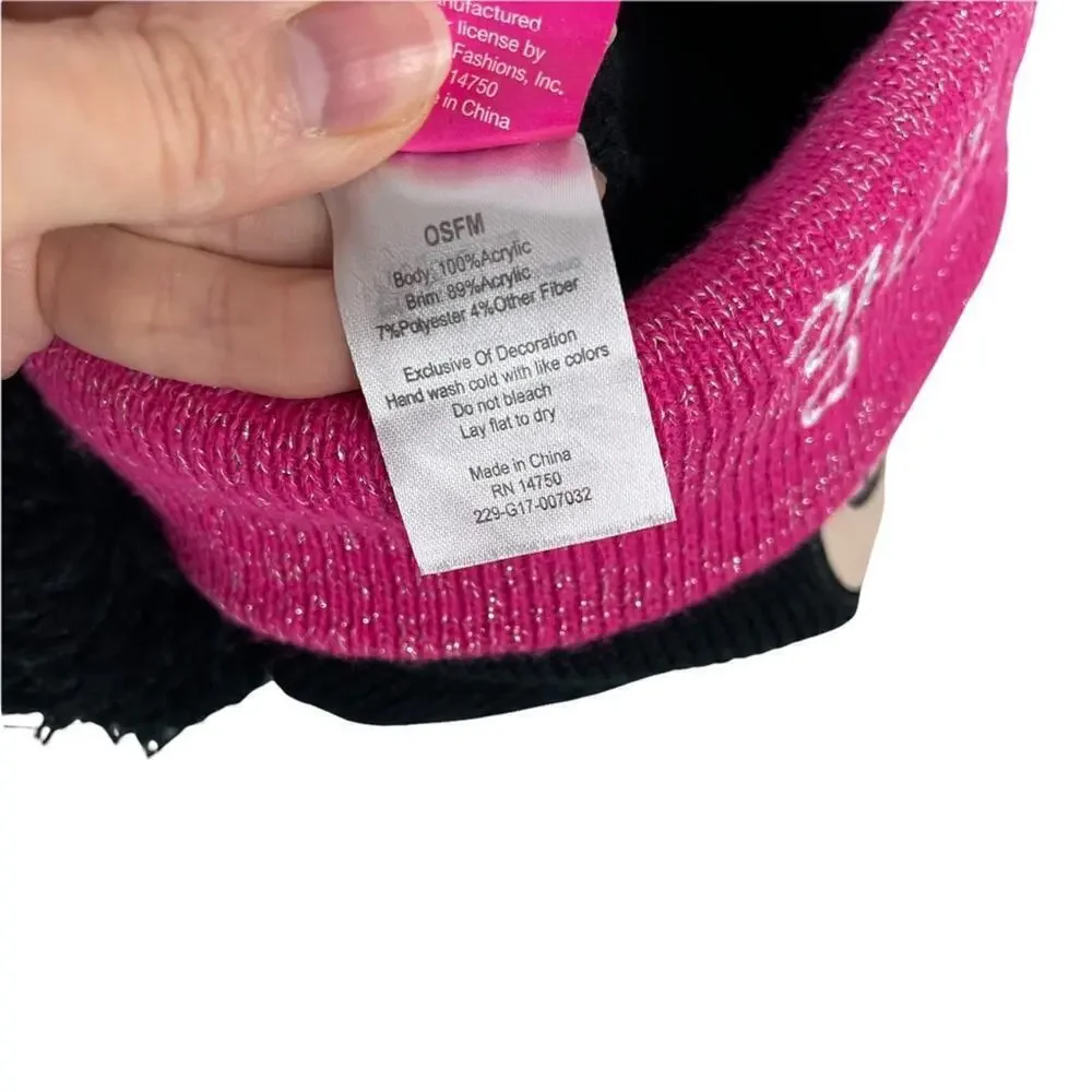 MINNIE MOUSE DISNEY Knit Winter Beanie Hat Scarf Set One Size